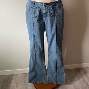 Y2K Vintsge 725 Originals Flare Bootcut Denim Jeans Retro Patch Pockets